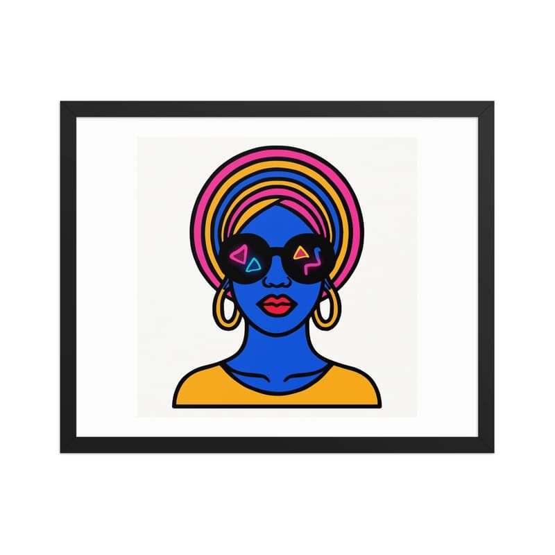 Framed poster Psychedelic Afro Queen with Neon Sunglasses - Image 25