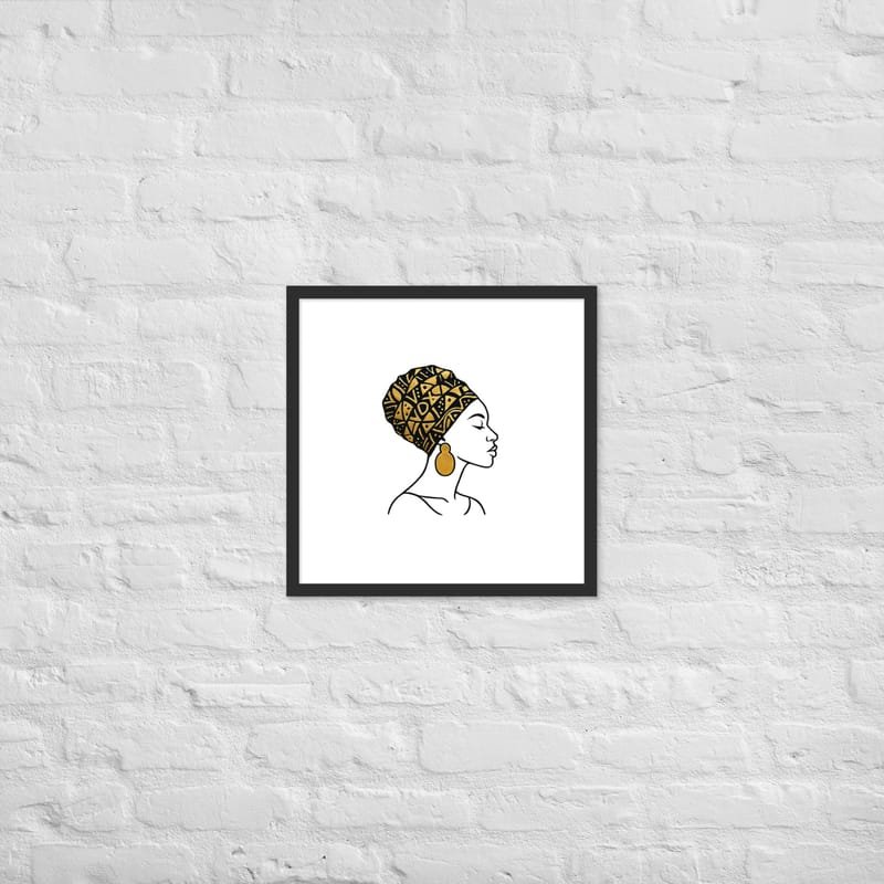Framed poster Elegant Afro Profile with Gold-Patterned Headwrap-Original - Image 11