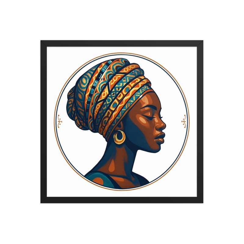 Framed poster Regal African Woman in Patterned Wax Turban-Original - Image 28