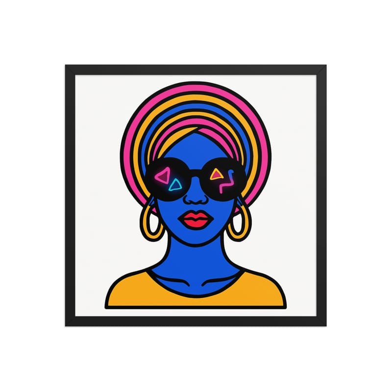 Framed poster Psychedelic Afro Queen with Neon Sunglasses - Image 28