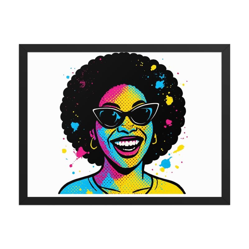 Framed poster Vibrant Afro Pop-Art Woman with Cat-Eye Shades-Original - Image 31
