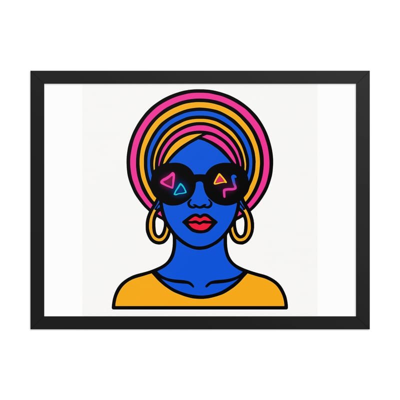 Framed poster Psychedelic Afro Queen with Neon Sunglasses - Image 31