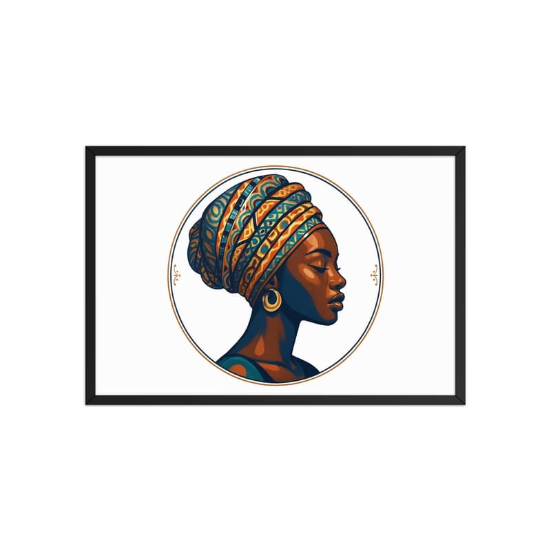 Framed poster Regal African Woman in Patterned Wax Turban-Original - Image 34
