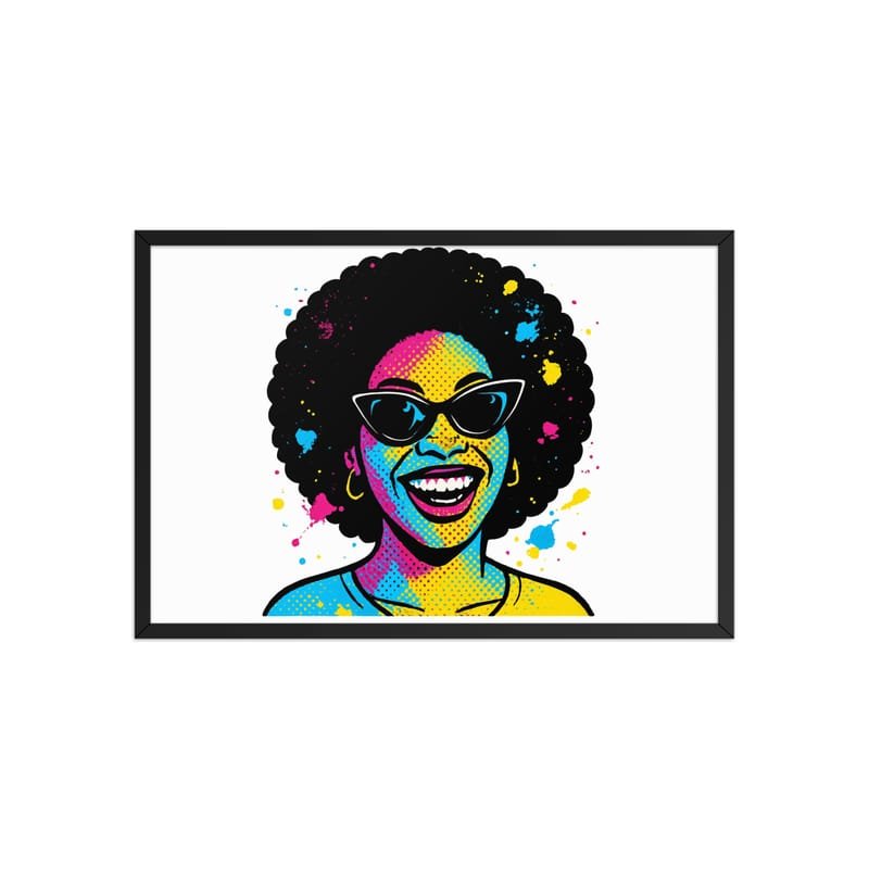 Framed poster Vibrant Afro Pop-Art Woman with Cat-Eye Shades-Original - Image 34