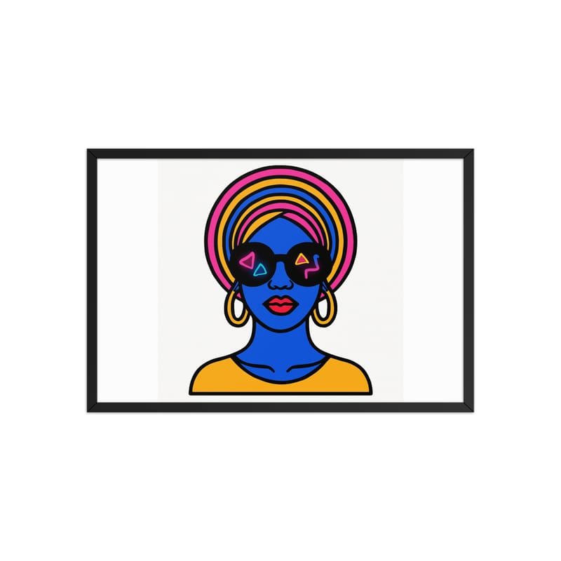 Framed poster Psychedelic Afro Queen with Neon Sunglasses - Image 34