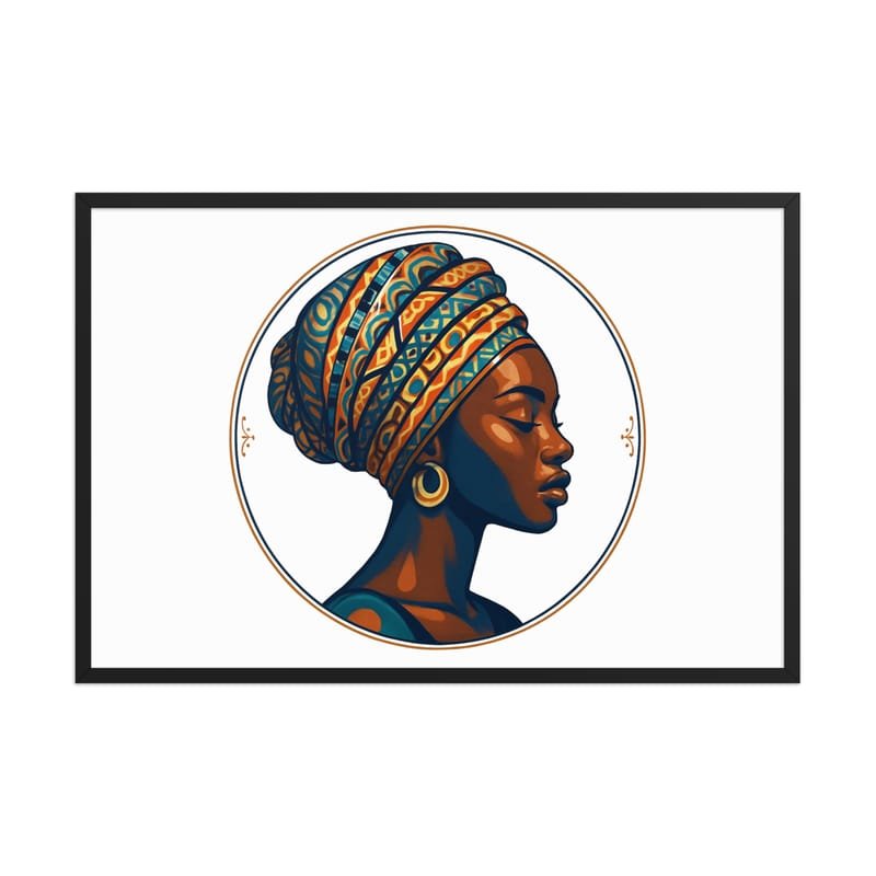 Framed poster Regal African Woman in Patterned Wax Turban-Original - Image 37