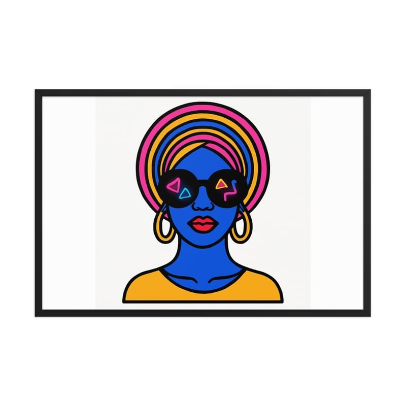 Framed poster Psychedelic Afro Queen with Neon Sunglasses - Image 37