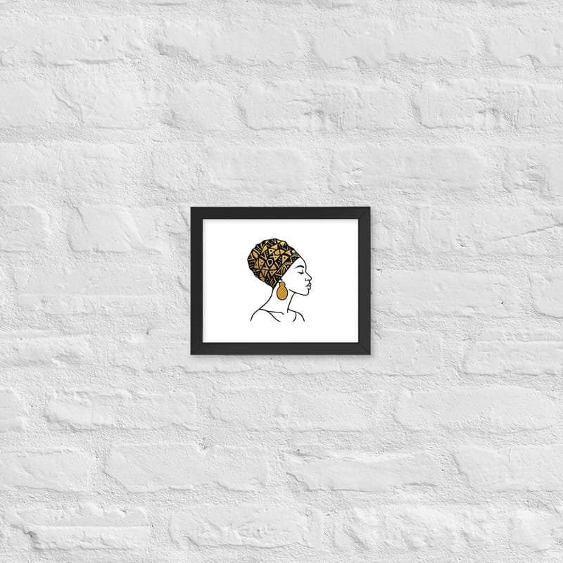 Framed poster Elegant Afro Profile with Gold-Patterned Headwrap-Original - Image 2