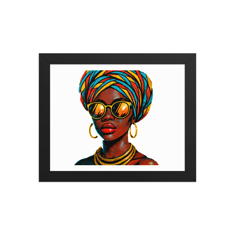 Framed poster Vibrant Afro Chic Pop-Art Woman-Original