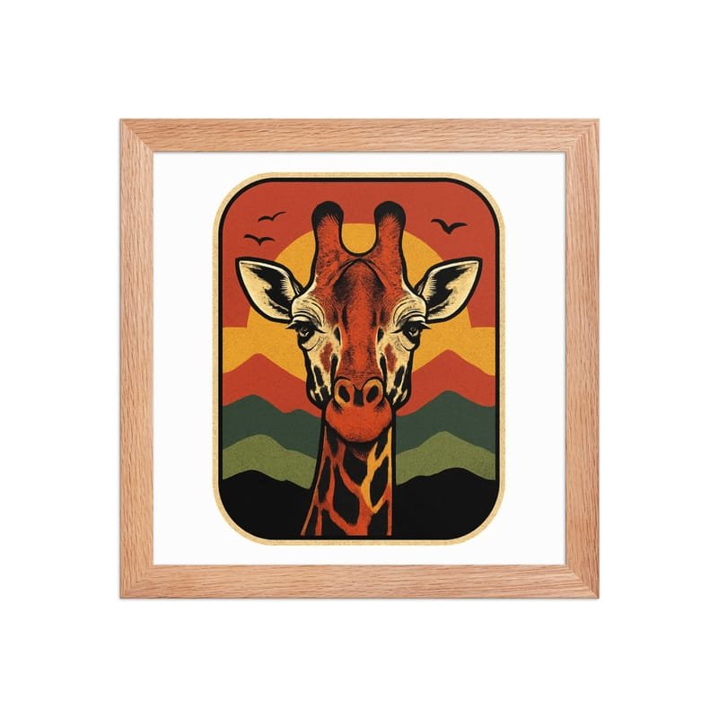 Framed poster Retro Sunset Giraffe Postcard Portrait-Original - Image 5