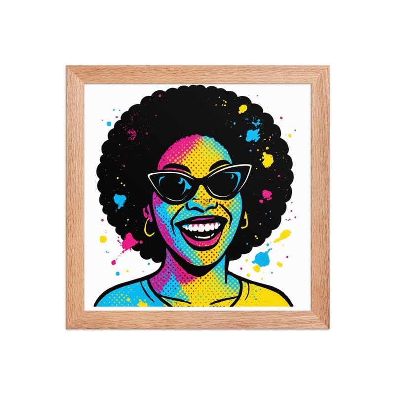 Framed poster Vibrant Afro Pop-Art Woman with Cat-Eye Shades-Original - Image 5