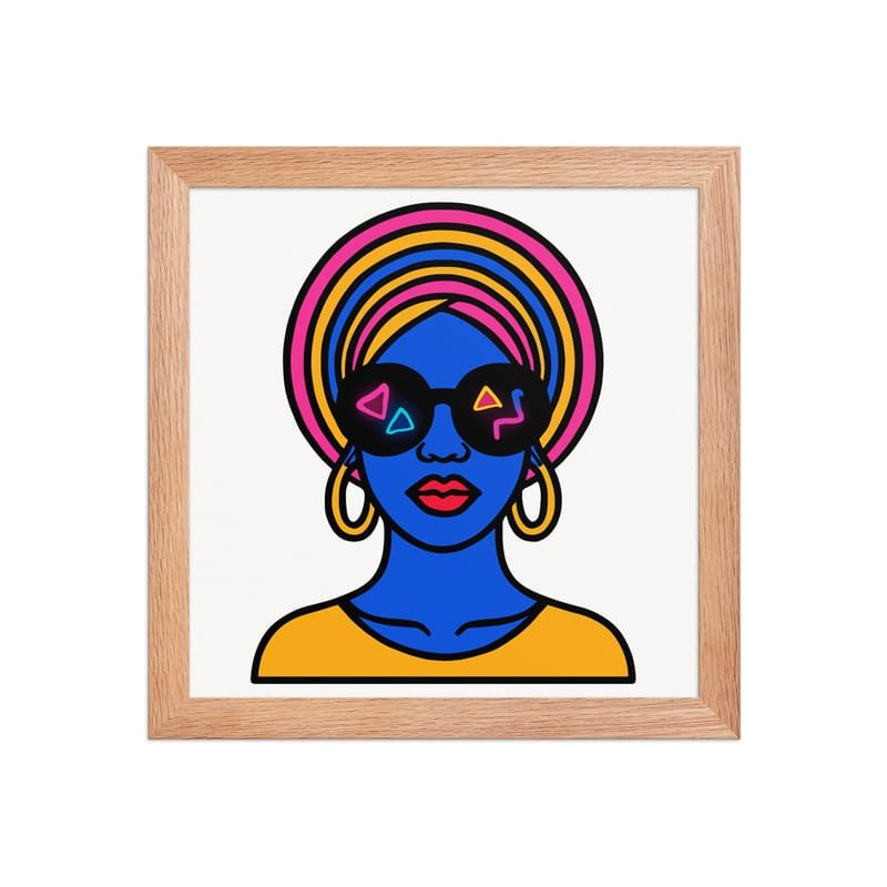 Framed poster Psychedelic Afro Queen with Neon Sunglasses - Image 5