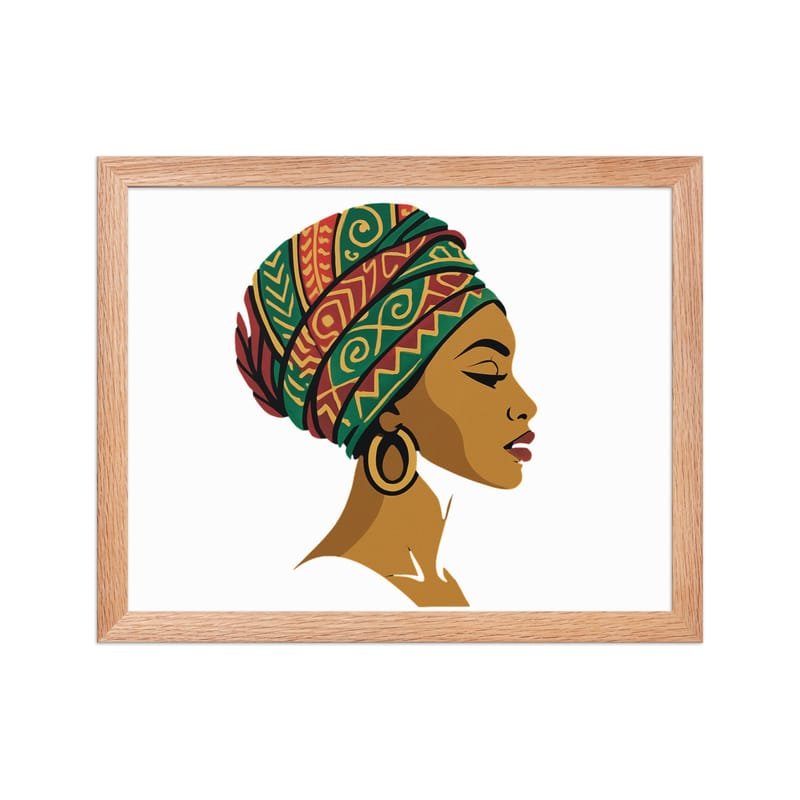 Framed poster Elegant African Woman in Vibrant Wax Headwrap-Original - Image 8