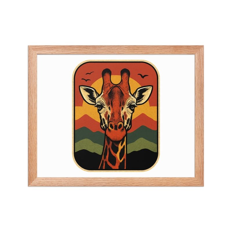 Framed poster Retro Sunset Giraffe Postcard Portrait-Original - Image 8