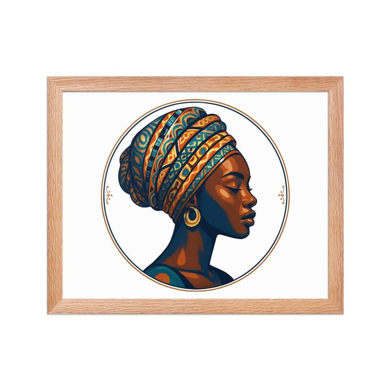 Framed poster Regal African Woman in Patterned Wax Turban-Original - Image 8
