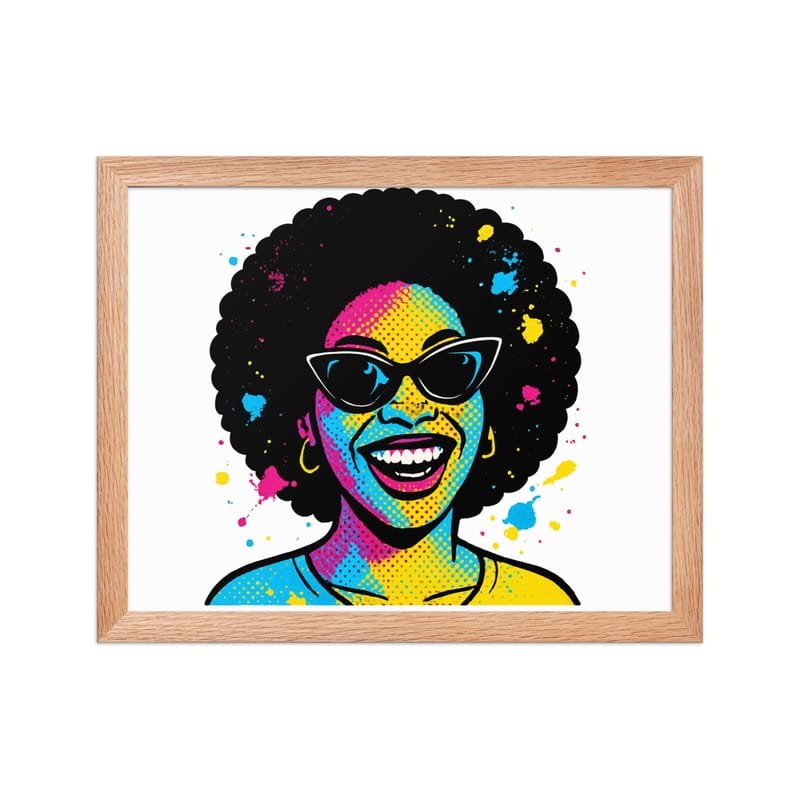 Framed poster Vibrant Afro Pop-Art Woman with Cat-Eye Shades-Original - Image 8