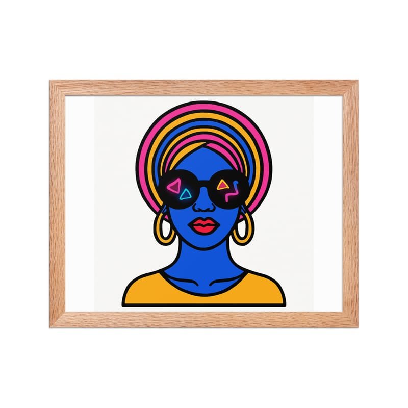 Framed poster Psychedelic Afro Queen with Neon Sunglasses - Image 8