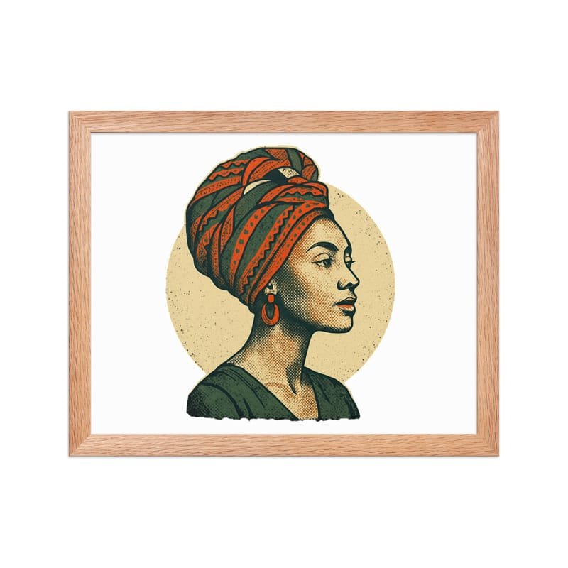 Framed poster Poised Lady in Vibrant African Wax Turban-Original - Image 8
