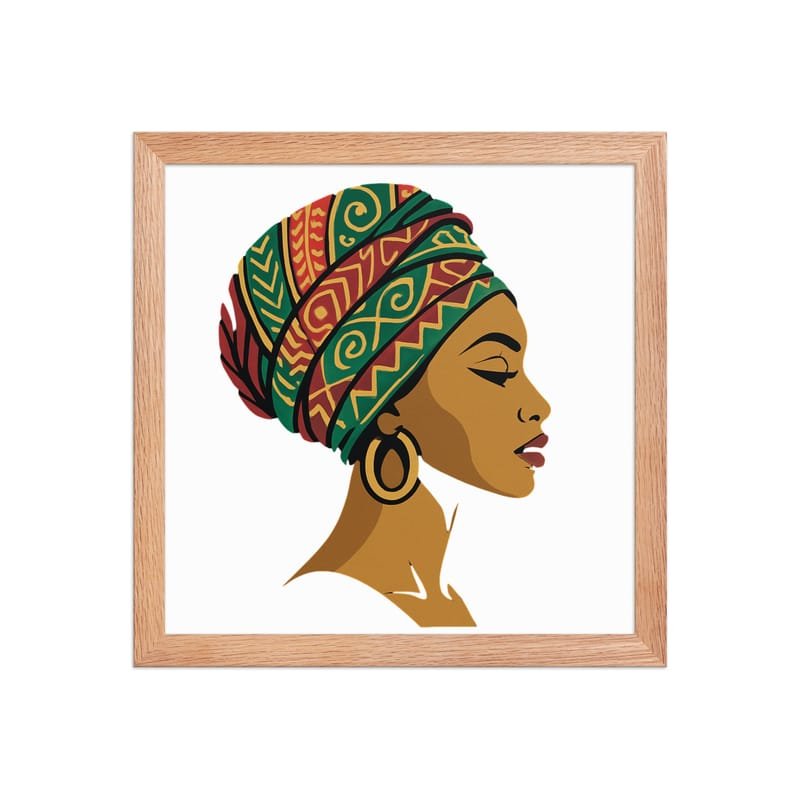 Framed poster Elegant African Woman in Vibrant Wax Headwrap-Original - Image 11