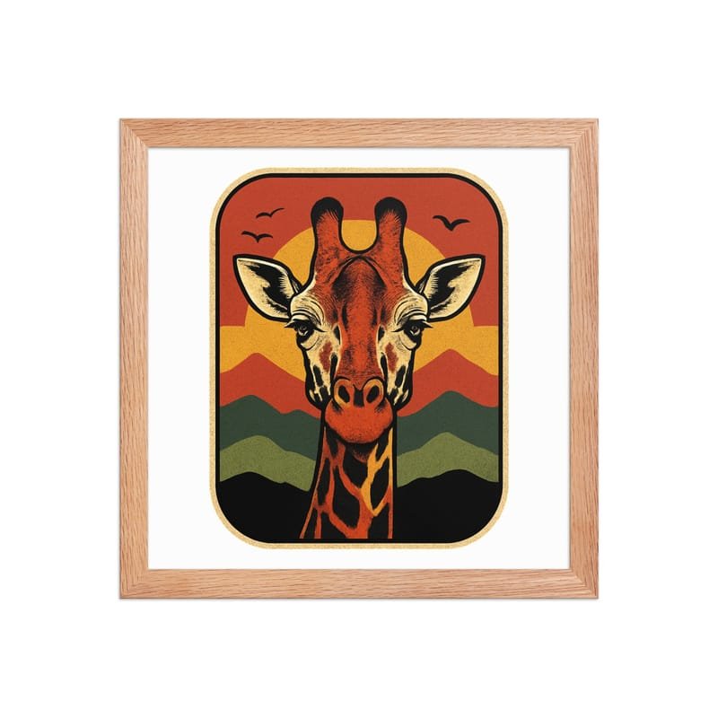 Framed poster Retro Sunset Giraffe Postcard Portrait-Original - Image 11