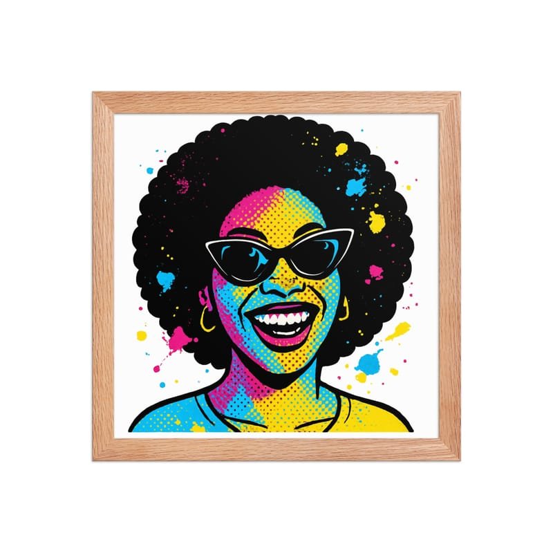Framed poster Vibrant Afro Pop-Art Woman with Cat-Eye Shades-Original - Image 11