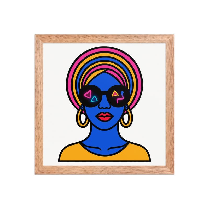 Framed poster Psychedelic Afro Queen with Neon Sunglasses - Image 11