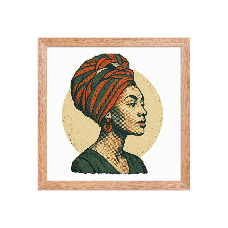 Framed poster Poised Lady in Vibrant African Wax Turban-Original - Image 11