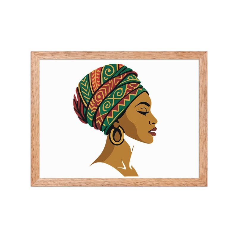 Framed poster Elegant African Woman in Vibrant Wax Headwrap-Original - Image 14