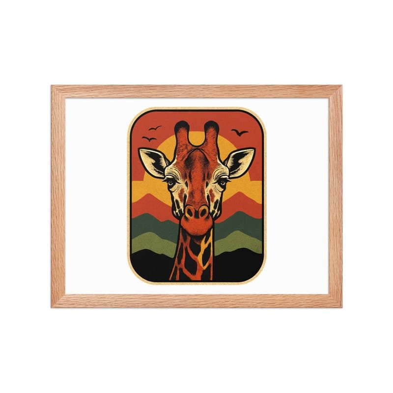 Framed poster Retro Sunset Giraffe Postcard Portrait-Original - Image 14