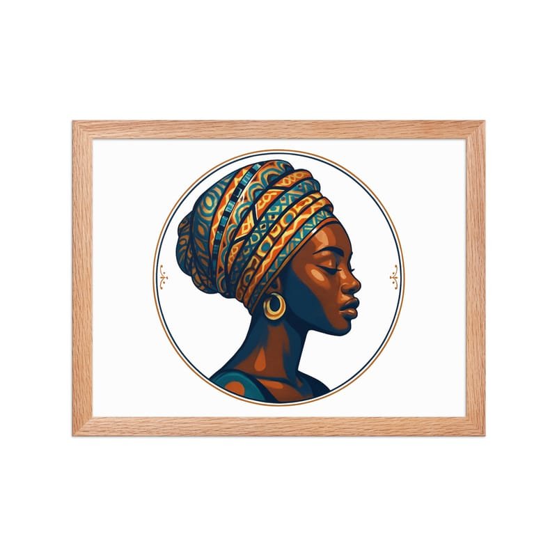 Framed poster Regal African Woman in Patterned Wax Turban-Original - Image 14