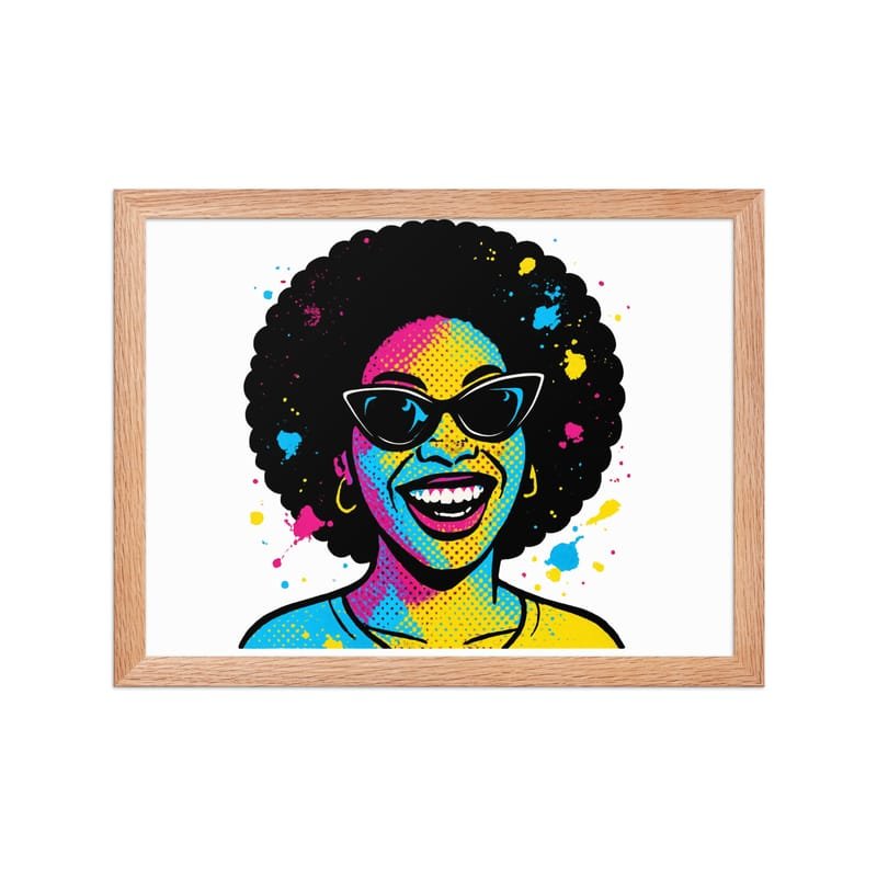 Framed poster Vibrant Afro Pop-Art Woman with Cat-Eye Shades-Original - Image 14