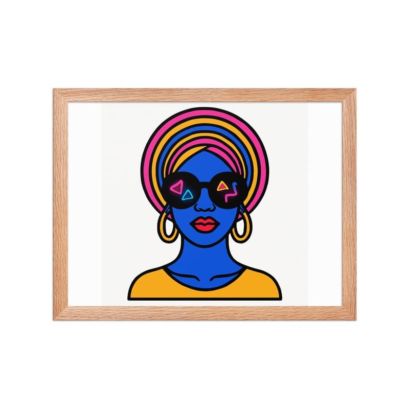 Framed poster Psychedelic Afro Queen with Neon Sunglasses - Image 14