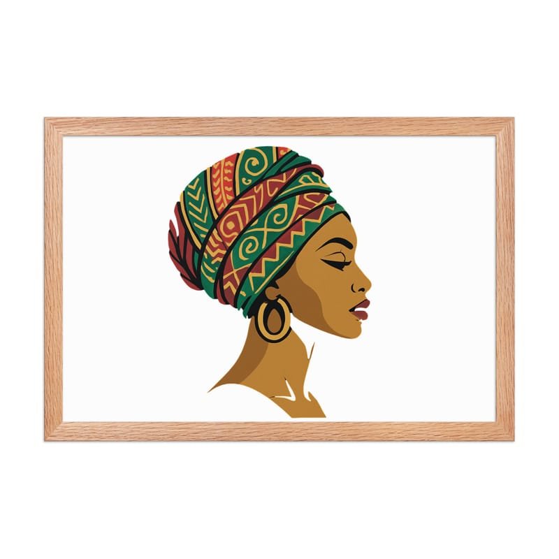 Framed poster Elegant African Woman in Vibrant Wax Headwrap-Original - Image 17