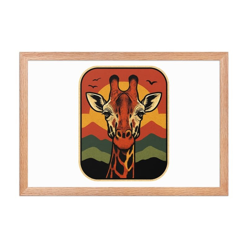 Framed poster Retro Sunset Giraffe Postcard Portrait-Original - Image 17