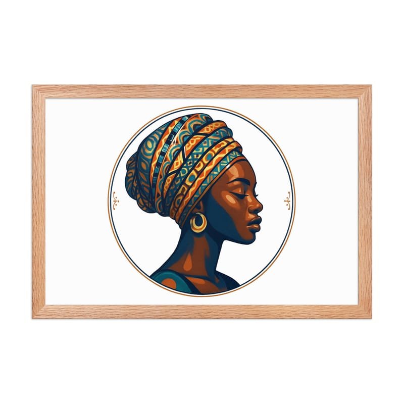 Framed poster Regal African Woman in Patterned Wax Turban-Original - Image 17
