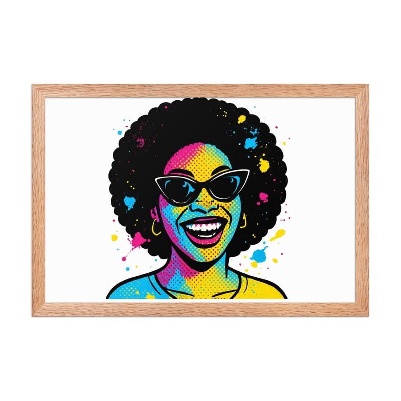 Framed poster Vibrant Afro Pop-Art Woman with Cat-Eye Shades-Original - Image 17