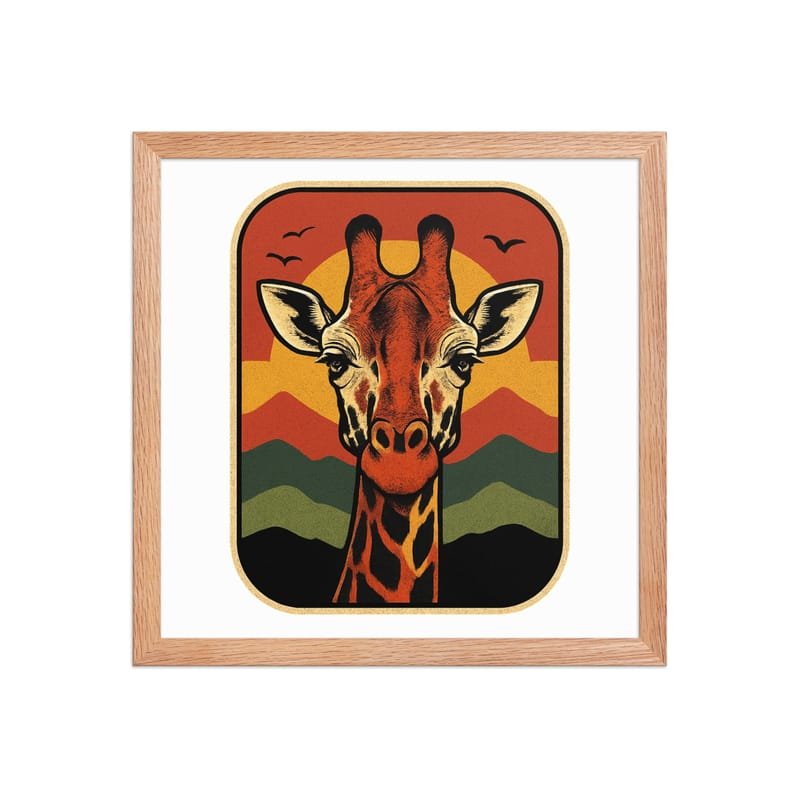 Framed poster Retro Sunset Giraffe Postcard Portrait-Original - Image 20