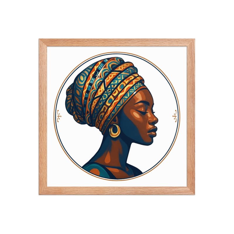 Framed poster Regal African Woman in Patterned Wax Turban-Original - Image 20