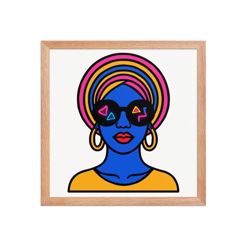 Framed poster Psychedelic Afro Queen with Neon Sunglasses - Image 20