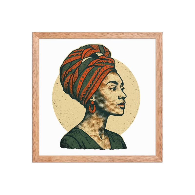 Framed poster Poised Lady in Vibrant African Wax Turban-Original - Image 20