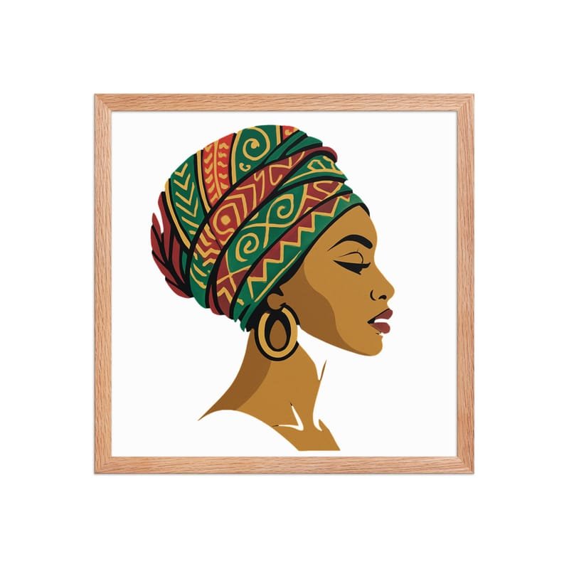 Framed poster Elegant African Woman in Vibrant Wax Headwrap-Original - Image 23