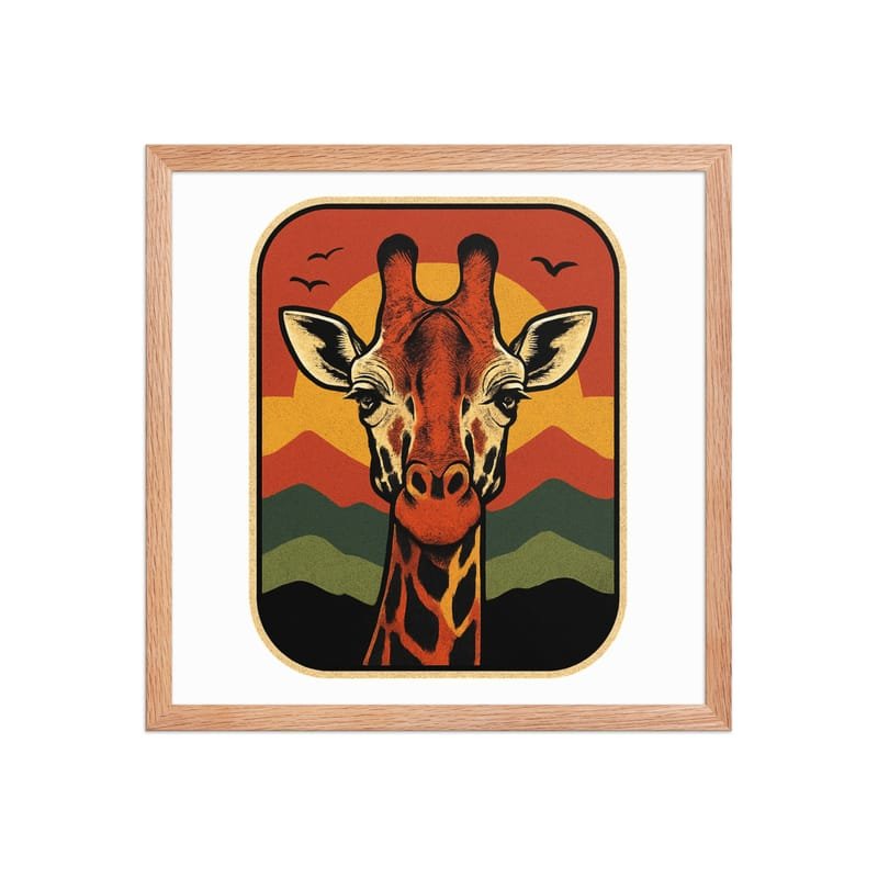 Framed poster Retro Sunset Giraffe Postcard Portrait-Original - Image 23