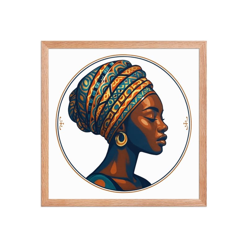 Framed poster Regal African Woman in Patterned Wax Turban-Original - Image 23