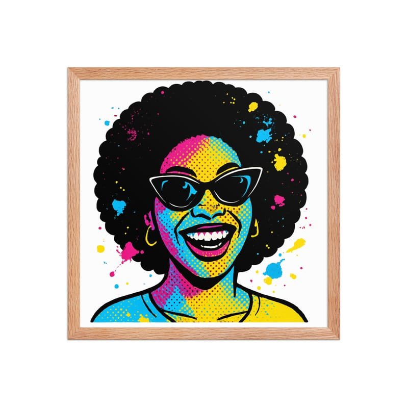 Framed poster Vibrant Afro Pop-Art Woman with Cat-Eye Shades-Original - Image 23