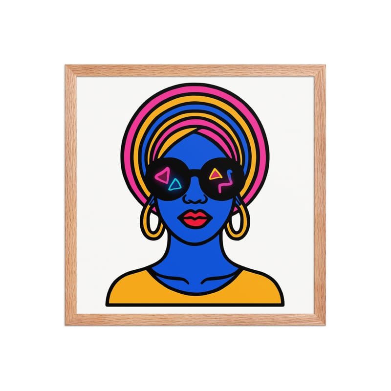Framed poster Psychedelic Afro Queen with Neon Sunglasses - Image 23