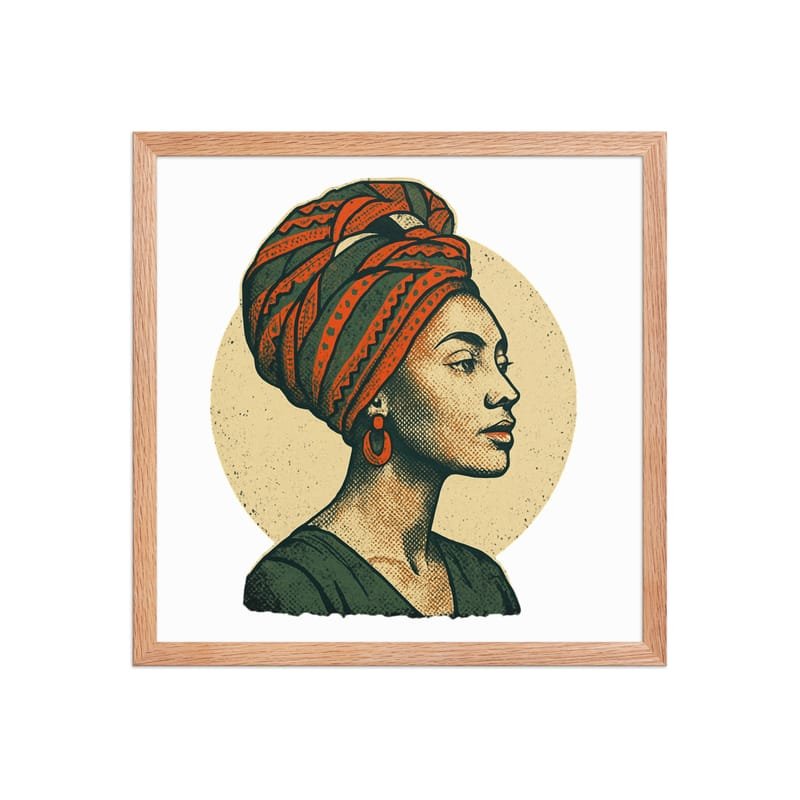 Framed poster Poised Lady in Vibrant African Wax Turban-Original - Image 23