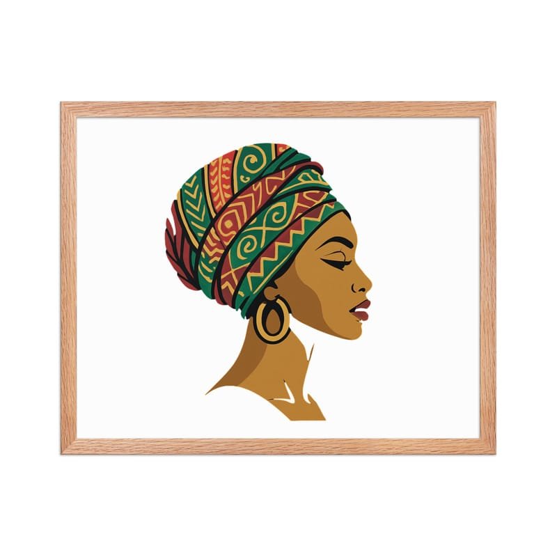 Framed poster Elegant African Woman in Vibrant Wax Headwrap-Original - Image 26