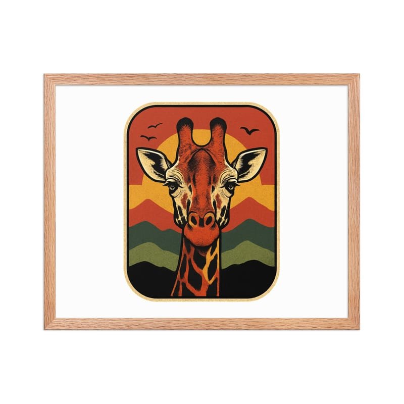 Framed poster Retro Sunset Giraffe Postcard Portrait-Original - Image 26