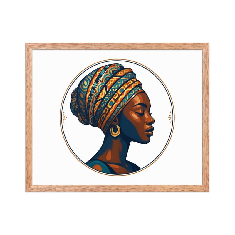 Framed poster Regal African Woman in Patterned Wax Turban-Original - Image 26