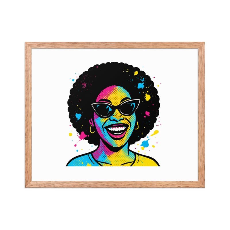 Framed poster Vibrant Afro Pop-Art Woman with Cat-Eye Shades-Original - Image 26